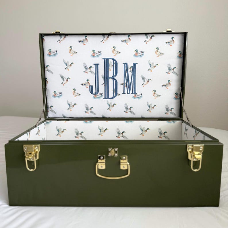 Newborn Keepsake Trunk Infant Memory Box for Baby Shower Gift for New Parent Baby Keepsake Storage Idea Custom Nursery Storage Decor for Boy image 2