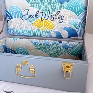 Newborn Keepsake Trunk Infant Memory Box for Baby Shower Gift for New Parent Baby Keepsake Storage Idea Custom Nursery Storage Decor for Boy image 5