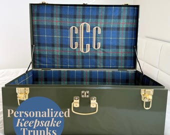 Newborn Keepsake Trunk Infant Memory Box for Baby Shower Gift for New Parent Baby Keepsake Storage Idea Custom Nursery Storage Decor for Boy