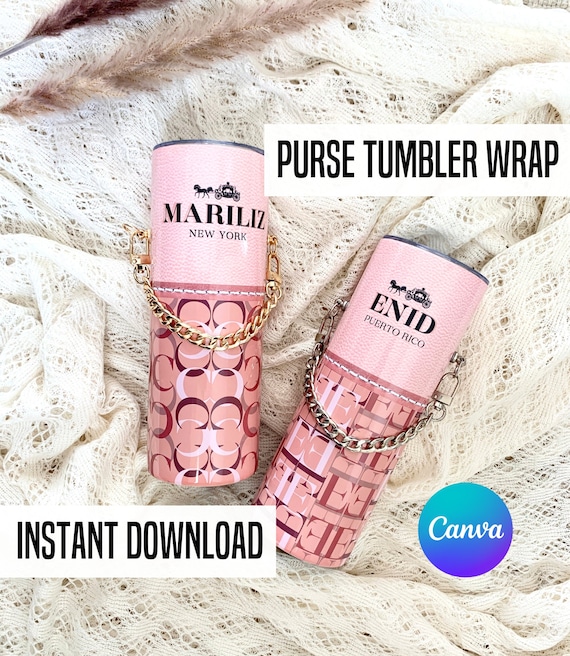 Purse Tumbler Wrap Customizable Tumbler Template Seamless Tumbler Wrap Design Add Your Name Tumbler Wrap Bundle Luxury Handbag Tumbler Wrap