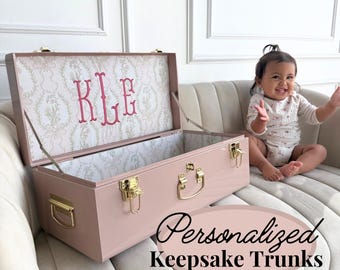 First Mothers Day Gift Box Keepsake Trunk Storage Bin Newborn Present Monogram Design Custom Case Memory Holder for Baptism Gift Chest Box