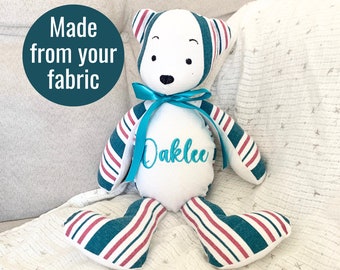 Custom Memory Bear Personalized Keepsake Idea for Hospital Blanket Baby Clothes Keepsake Bear Gift for Mom Memory Gift for Child Blanket