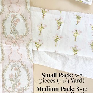 Mixed Pattern Bundle Cotton Fabric Collection Sewing Project Supply Multiple Size Options Quilting Material Set Traditional Style Elements Floral Print Mix Paisley Pattern Collection Craft Project Pieces Premium Quality Textile Bundle New