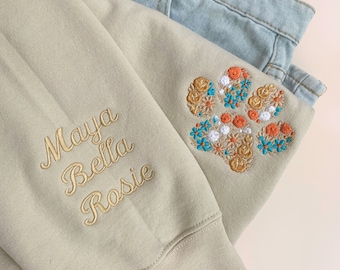 Christmas Gift Dog Mom Custom Dog Name Gift Embroidered Pet Lover Sweatshirt Personalized Pet Gift Pet Memorial Gift Pet Grieving Gift FALL