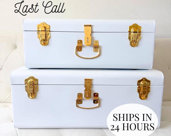 Decorative Storage Trunk Storage Solution Home Organization Bedroom Container Vintage Style Rustic Decor Living Room Storage Chest Gold Box