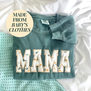 Comfort Color Baby Clothes Memory Sweatshirt with Child Clothing Keepsake Gift Idea for New Mom Postpartum Gift Upcycled Baby Outfit Sweater