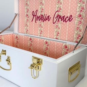 Newborn Keepsake Trunk Infant Memory Box for Baby Shower Gift for New Parent Baby Keepsake Storage Idea Custom Nursery Storage Decor for Boy image 4