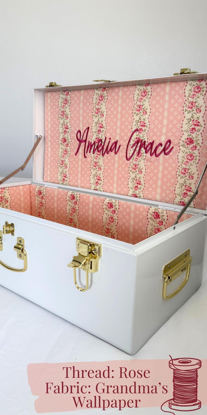 Newborn Keepsake Trunk Infant Memory Box for Baby Shower Gift for New Parent Baby Keepsake Storage Idea Custom Nursery Storage Decor for Boy image 4