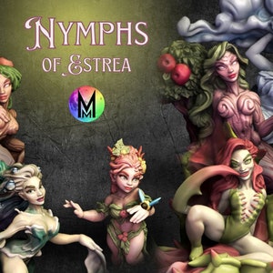 Nymphs of Estrea- Set of six Female Nymphs - Dryads, Naiad, Garden Nymph, Sylph, and a carnivorous plant nymph.