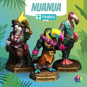 Set of 3 Bird folk of Nuanua