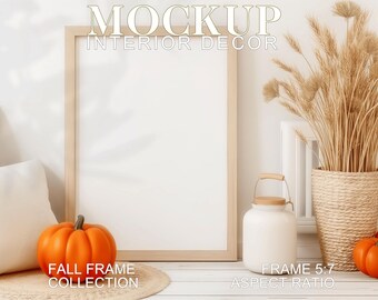 Maqueta de marco de otoño de 5x7: Decoración rústica otoñal (PSD, JPG)