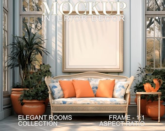 Conservatorio Inglés: Maqueta de marco de arte cuadrado (PSD, JPG)