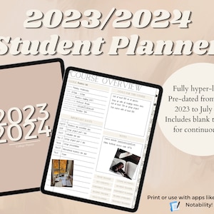 2023-2024 Academic College Planner Template | Editable GoodNotes Digital Planner | College Student Organizer | Digital University Planner