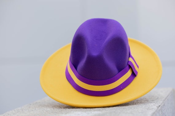 Mens Purple and Gold Fedora | Etsy