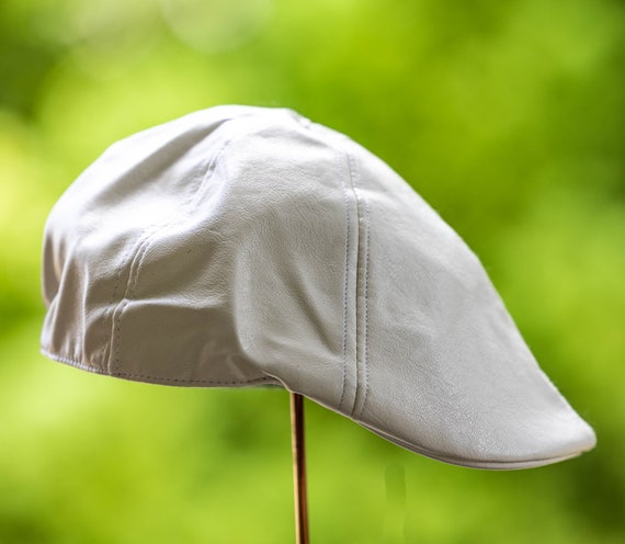 Mens White Leather Kangol Hat | Etsy