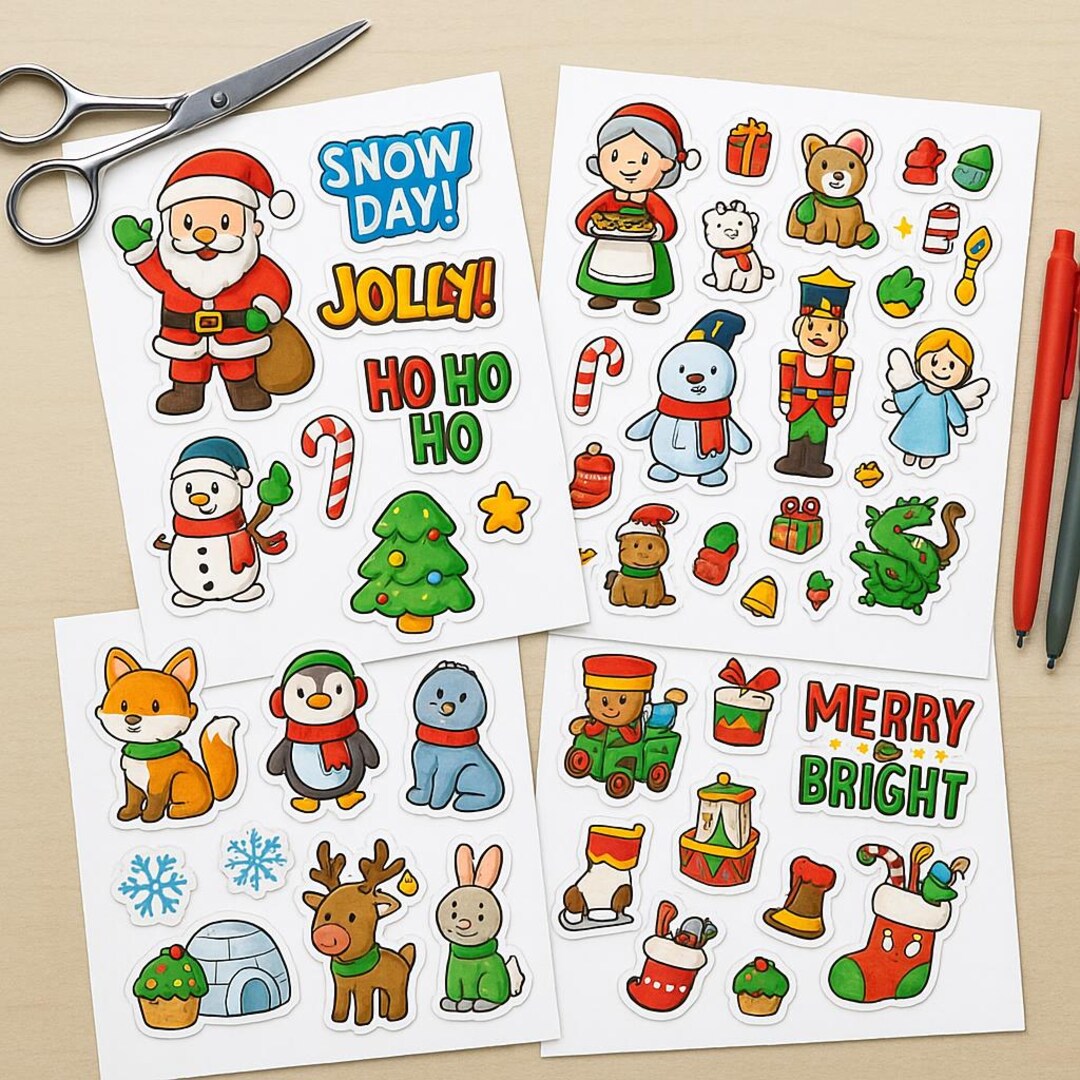 Christmas Stickers for Kids - Etsy