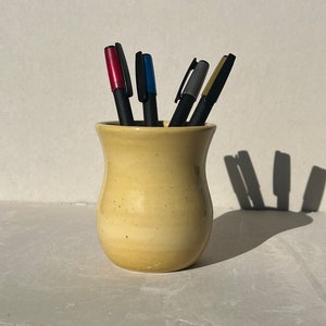 Yellow Ceramic small vase | Pencil Holder | Pen Holder | flower vase | vase | succulent | yellow | small vase | handmade