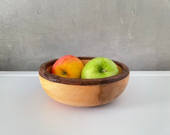 Decorative bowl wooden bowl round bowl made of alder wood rustic versatile 16.5 cm