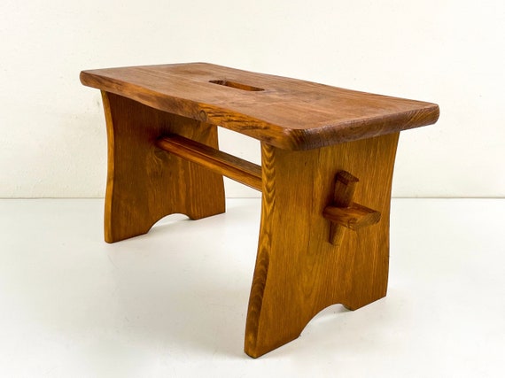 Fußbank aus Holz – Braun – 39 x 18 x 20,5 cm - Schemel Hocker Trittschemel