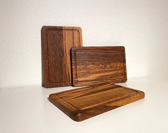 Snijplank van geolied moeraseik 30 x 20 x 2 cm, keukensnijplank, houten keukenplank, cadeau