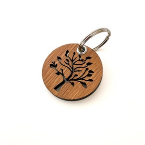 Keychain with tree of life made of oak - wooden pendant - wooden keychain