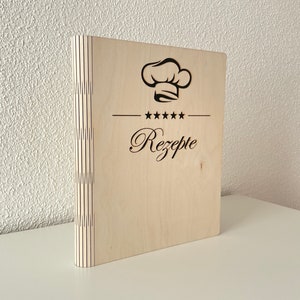 Receptenmap DIN A4 ringband van hout losbladige map map houten map