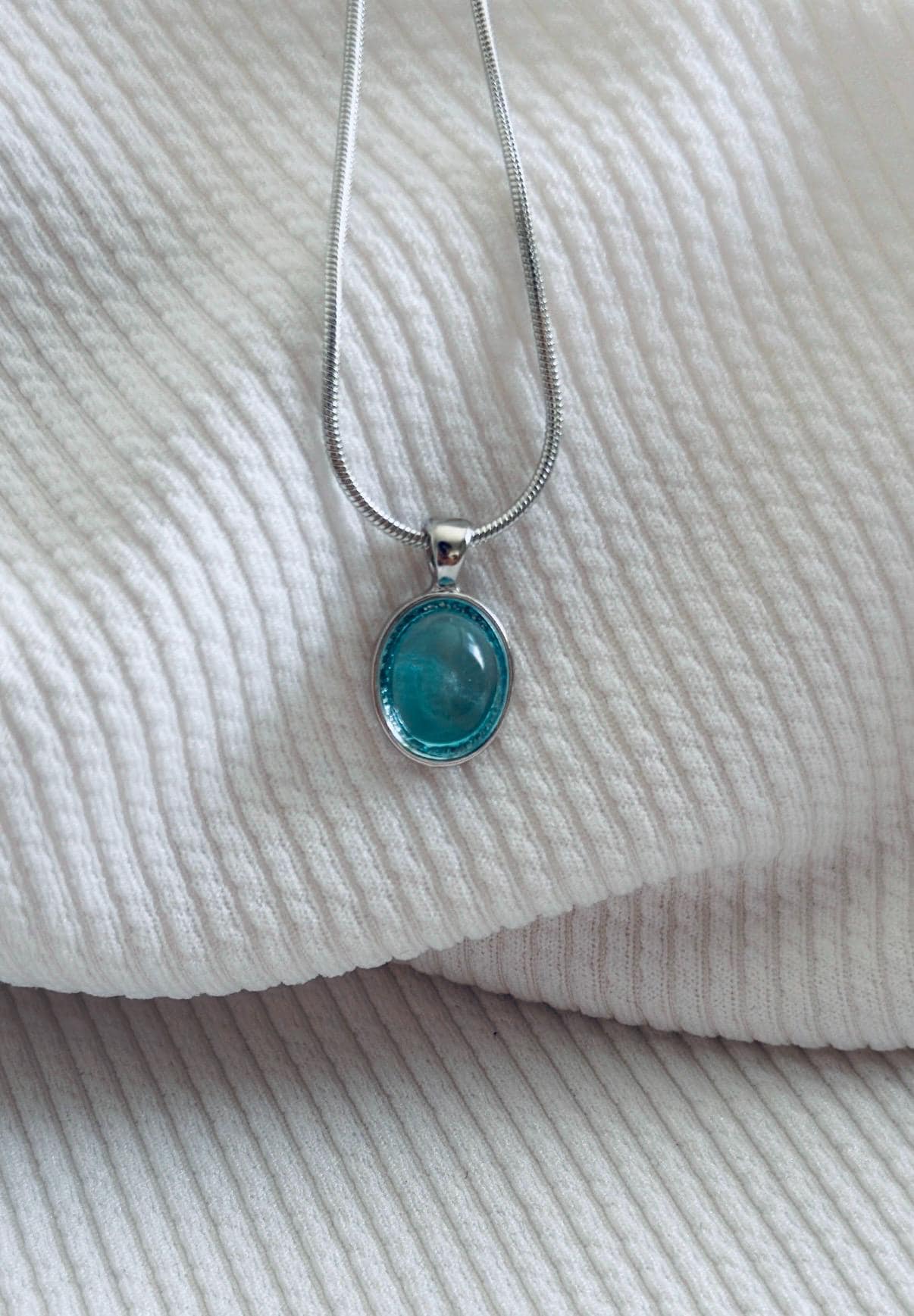 シルバーカラー ネックレス ブルーストーン Blue stone necklace - Etsy 日本