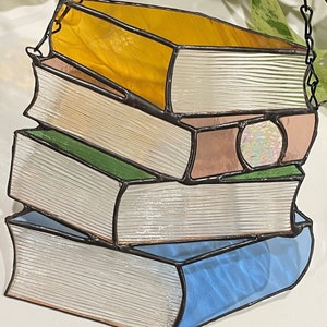 Custom Book Stack Stained Glass