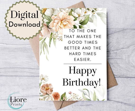 Happy Birthday Card Printable Greeting Card Downloadable - Etsy