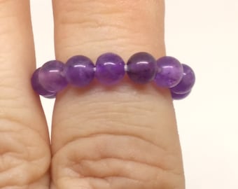 Amethyst gemstone ring elastic