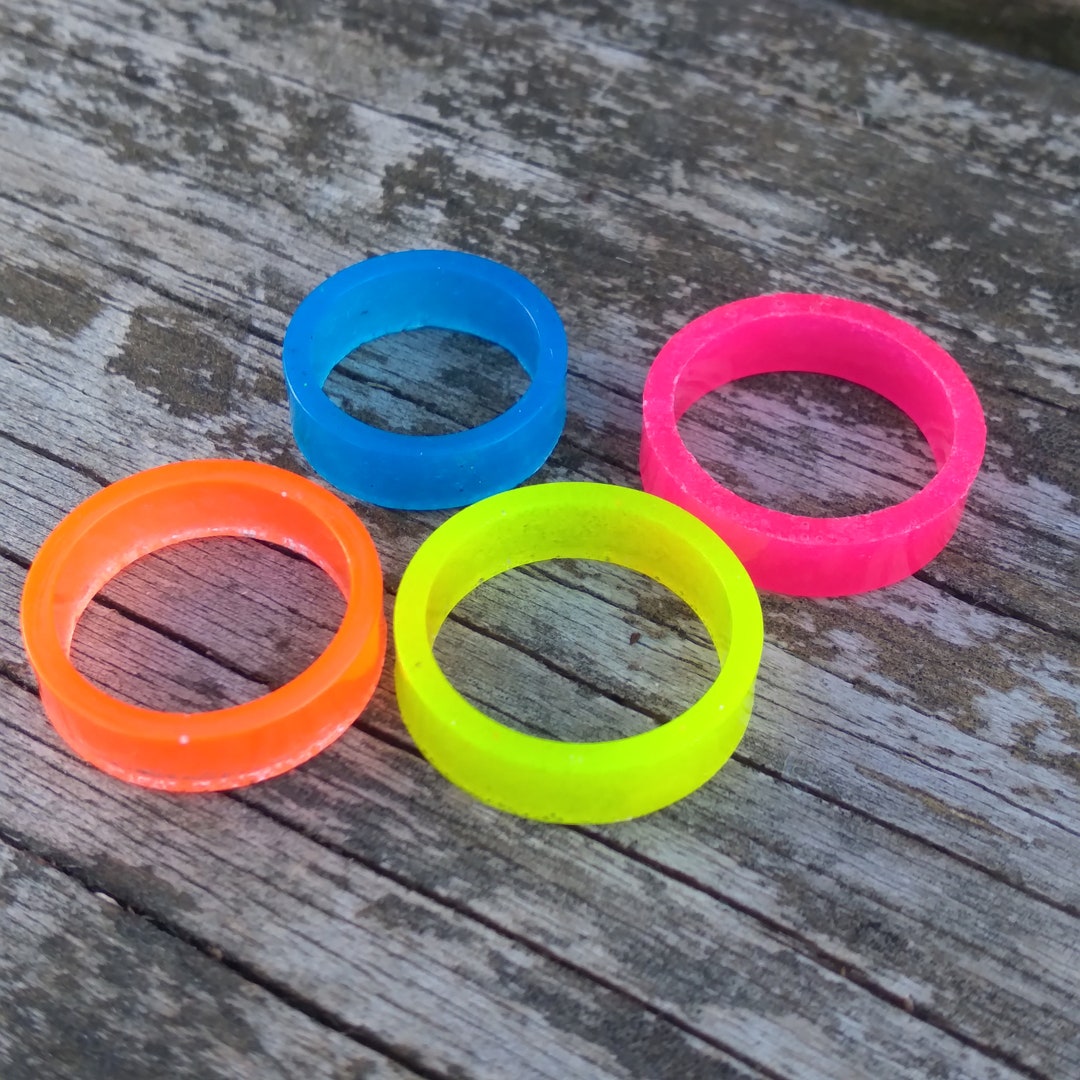 Neon Color Resin Rings, Colorful Resin Rings - Etsy