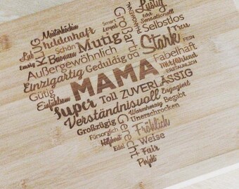 Palabra Corazón Día de la Madre Mamá Regalo SVG, DXF, JPG