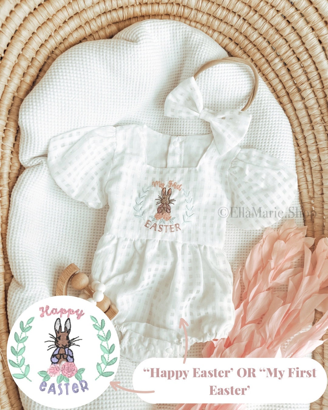 Baby Girl Easter Outfit, Easter Dress Toddler, Bunny Rabbit, Bow — free download