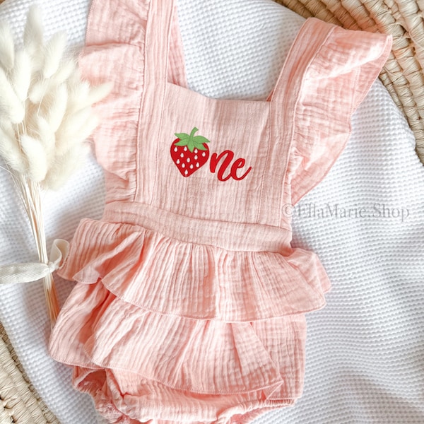 Berry First Birthday Outfit, Sweet One Baby Romper, Strawberry Embroidered, Pink First Birthday Dress Tutu, Cake Smash Photoshoot, Toddler