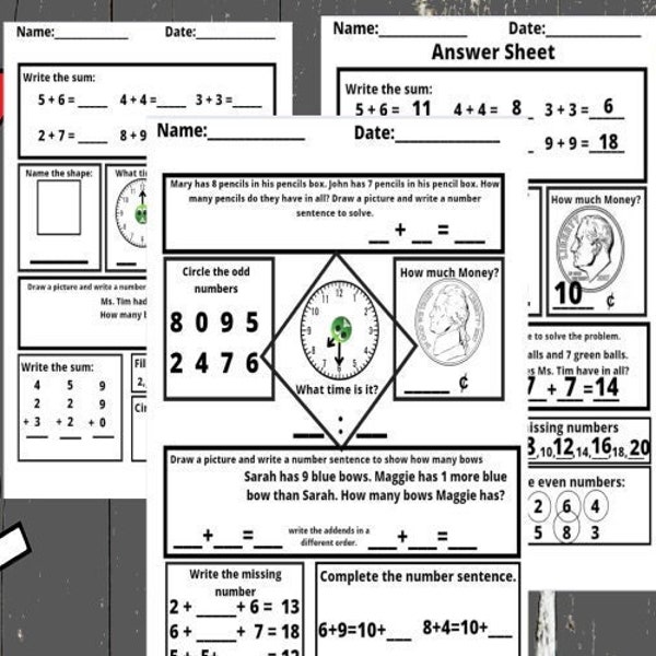 Money Worksheets 2nd Grade - Etsy