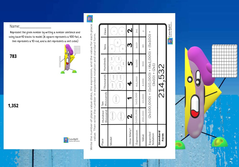 3rd Grade Math Worksheets| Place Value| Round Numbers| Math Sentences ...