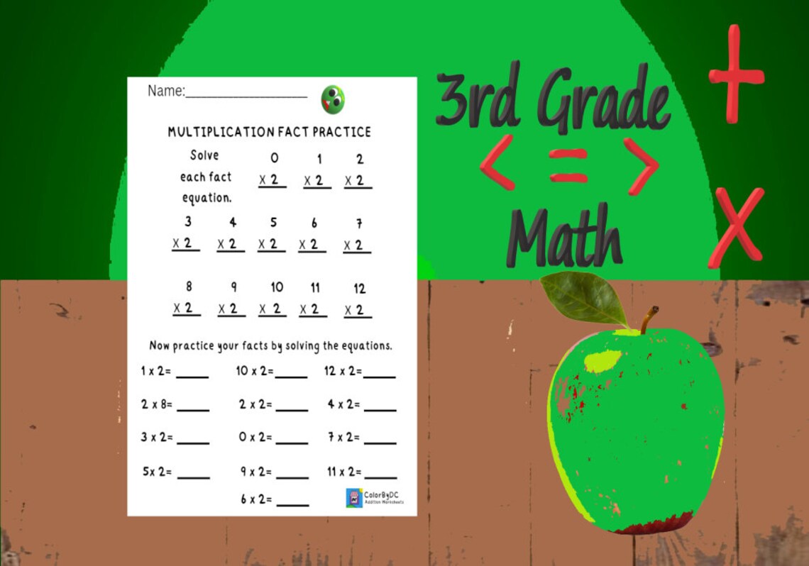 3rd Grade Math Worksheets Multiplication Rounding Off Compare and Order