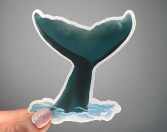 Whale tail vinyl sticker