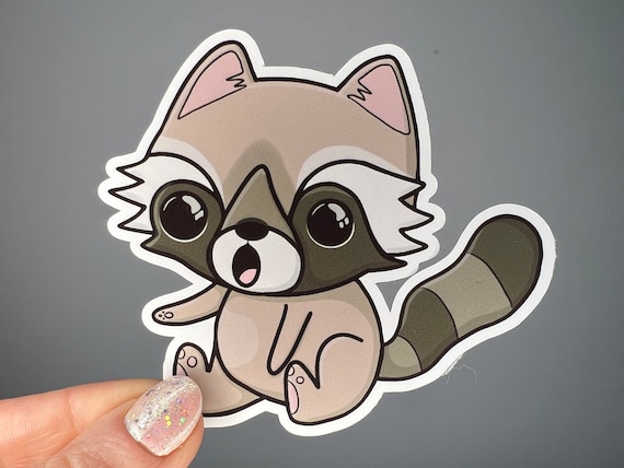  Kawaii Raccoon Stickers, Cute Raccoon, Raccoon Inside