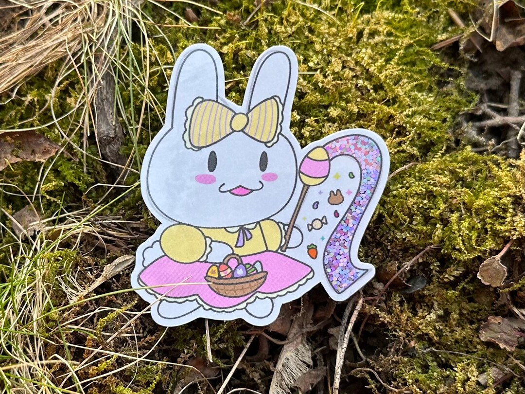Elizabeth Rabbit Stickers Rabbit Babies Easter Parade Sticker - Vinyl Waterproof Glitter Sticker ...