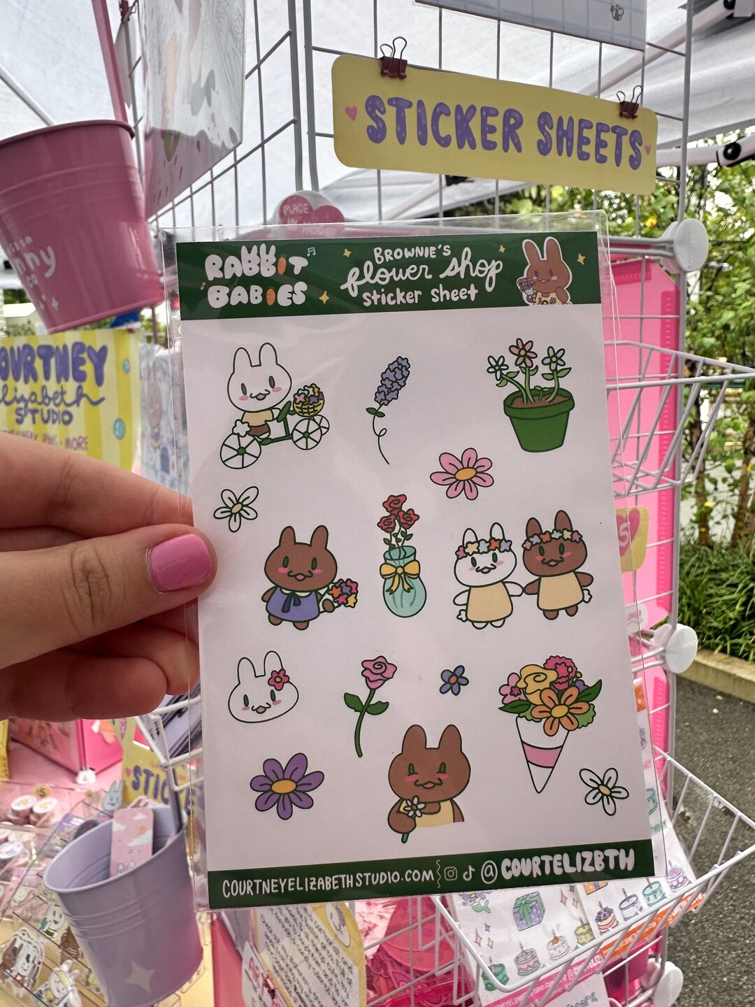 Rabbit Babies “flower Shop” Planner Stickers - Matte Bunny Florist ...
