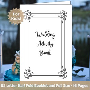 Libro da colorare per bambini sul matrimonio / Libro scaricabile stampabile per bambini con attività sul matrimonio / Libretto piegato a metà e pagine a grandezza naturale