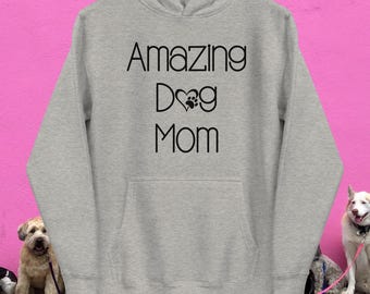 Dog Mom Hoodie: Soft Cotton-Blend, Dog Lover Gift