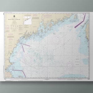 Maine - Carte marine - De la baie de Fundy à Cape Cod