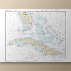 Südflorida & Kuba - Seekarte - Straße von Florida und Zufahrten