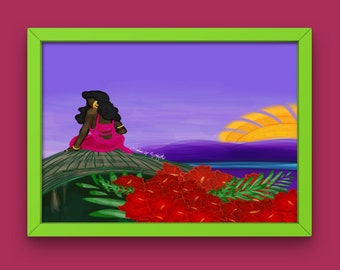 Unleash Your Inner Beauty|Haitian Poster Reinvigorating Caribbean Girl Spirit|Haiti Wall Art |Haitian Art Digital|Caribbean Art| Ayiti