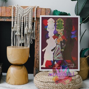 Lakay &lt;Ode to Haiti&gt; Poster, Black Woman, Caribbean Beautiful Woman, Gifts For Her, Black Woman Wall Art, Afro Woman Art Illustration