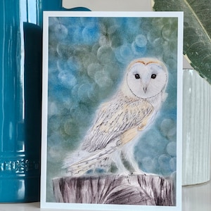 Biglietto di auguri, barbagianni, vuoto, stampa disegno, arte
