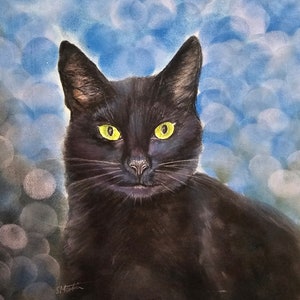 Limited Edition Print, Art Print, Black Cat, Cat Print, Numbered and Signed.