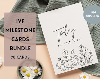 IVF Milestone Cards, IVF Milestone, IVF Journey, Milestone Cards, ivf Baby, Miracle Baby, Infertility, Infertility Journey, Digital Download